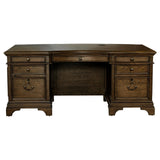 Hartshill Executive Desk with File Cabinets Burnished Oak - 881281 - Luna Furniture