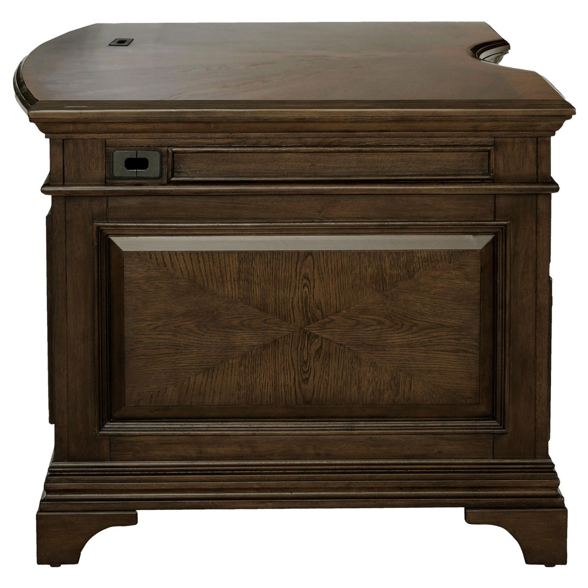 Hartshill Executive Desk with File Cabinets Burnished Oak - 881281 - Luna Furniture