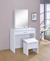 Harvey 2-Piece Vanity Set with Lift-Top Stool White from Coaster - Luna Furniture