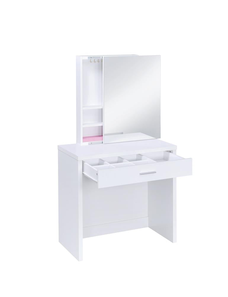 Harvey 2-Piece Vanity Set with Lift-Top Stool White from Coaster - Luna Furniture