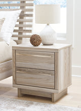 Hasbrick Tan Nightstand from Ashley - Luna Furniture