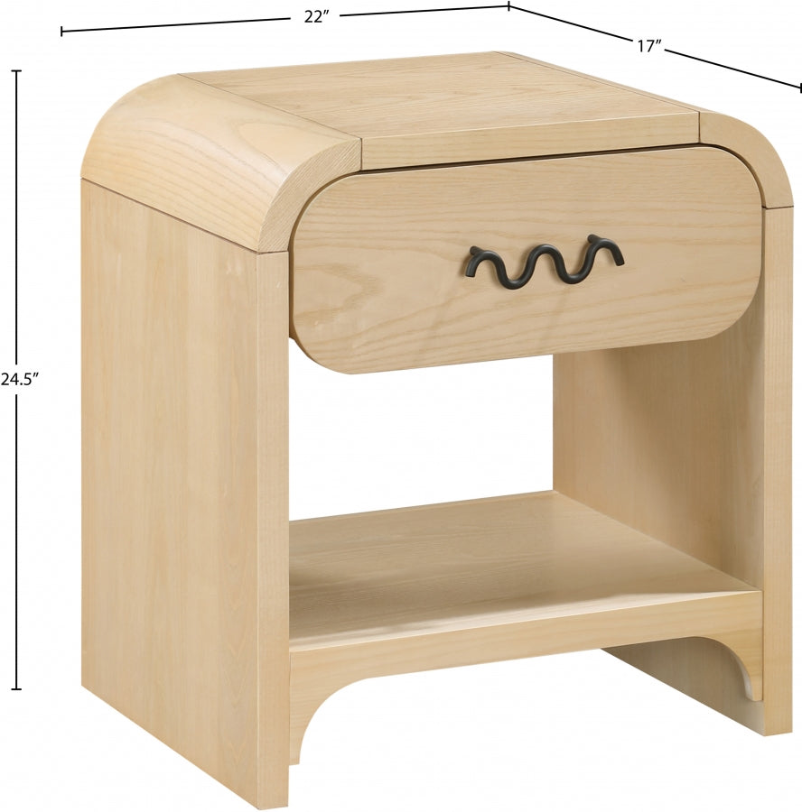 Hayes Night Stand / Side Table Natural from Meridian - Luna Furniture