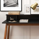 Hayley Rectangular Solid Wood Desk in Black - AFC00008 - Luna Furniture