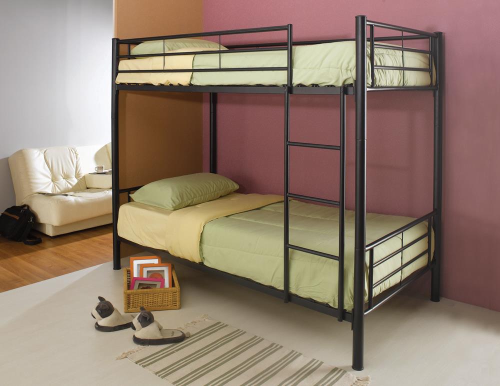 Hayward Twin over Twin Bunk Bed Black - 460072B - Luna Furniture