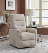 Henrietta Power Lift Recliner with Storage Pocket Beige - 609405P - Luna Furniture