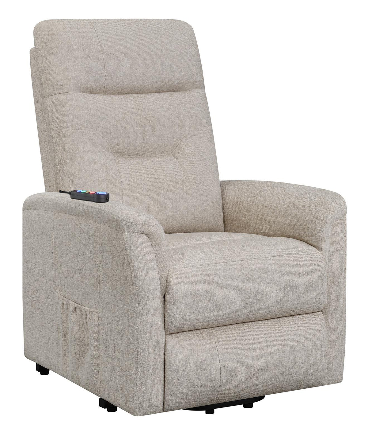 Henrietta Power Lift Recliner with Storage Pocket Beige - 609405P - Luna Furniture