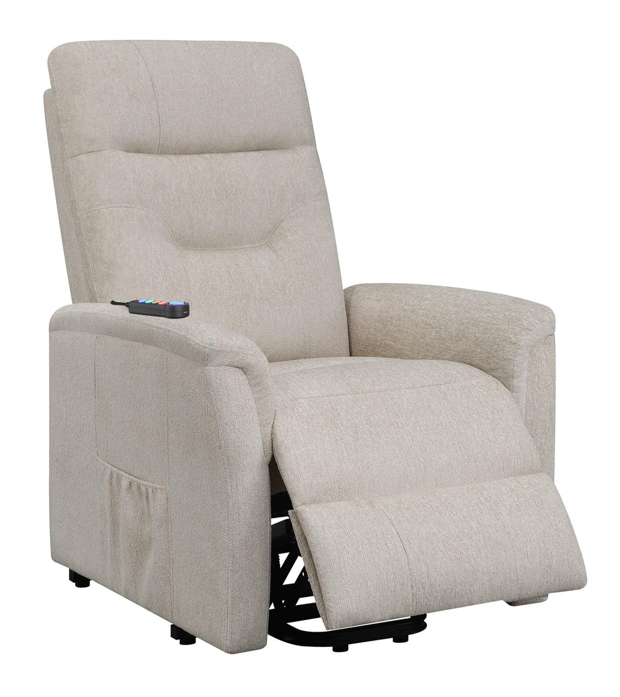 Henrietta Power Lift Recliner with Storage Pocket Beige - 609405P - Luna Furniture