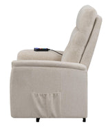 Henrietta Power Lift Recliner with Storage Pocket Beige - 609405P - Luna Furniture