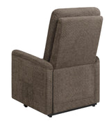 Henrietta Power Lift Recliner with Storage Pocket Brown - 609404P - Luna Furniture