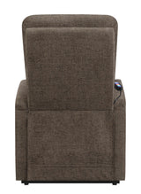 Henrietta Power Lift Recliner with Storage Pocket Brown - 609404P - Luna Furniture