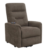 Henrietta Power Lift Recliner with Storage Pocket Brown - 609404P - Luna Furniture