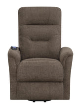 Henrietta Power Lift Recliner with Storage Pocket Brown - 609404P - Luna Furniture