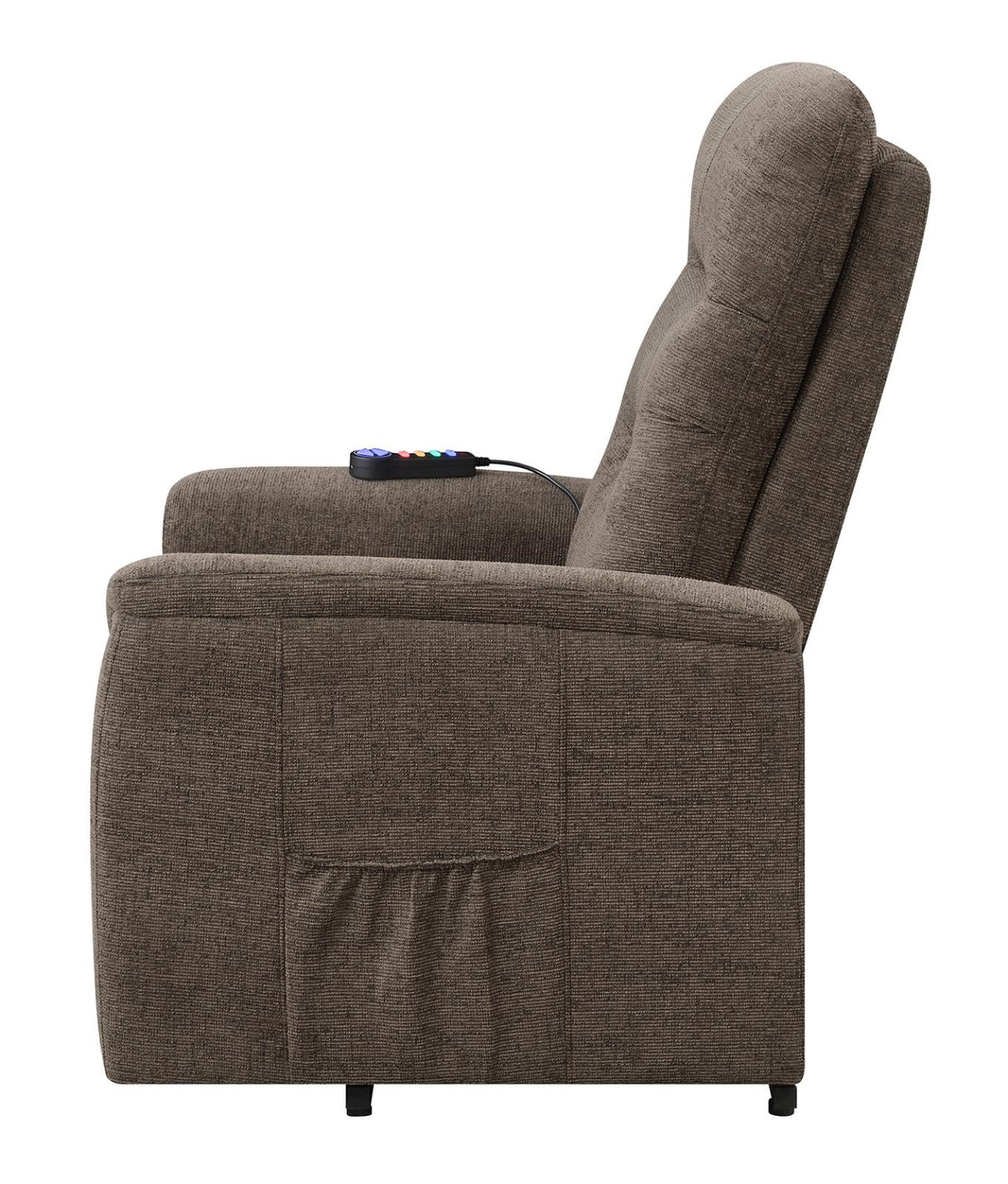 Henrietta Power Lift Recliner with Storage Pocket Brown - 609404P - Luna Furniture