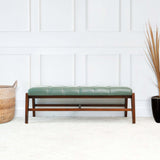 Hera Bench With Buttons (Green Leather) - AFC01995 - Luna Furniture