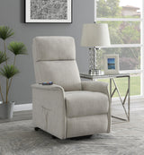 Herrera Power Lift Recliner with Wired Remote Beige - 609407P - Luna Furniture