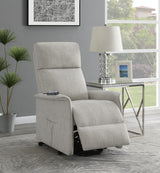 Herrera Power Lift Recliner with Wired Remote Beige - 609407P - Luna Furniture