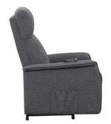 Herrera Power Lift Recliner with Wired Remote Charcoal - 609406P - Luna Furniture