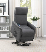 Herrera Power Lift Recliner with Wired Remote Charcoal - 609406P - Luna Furniture