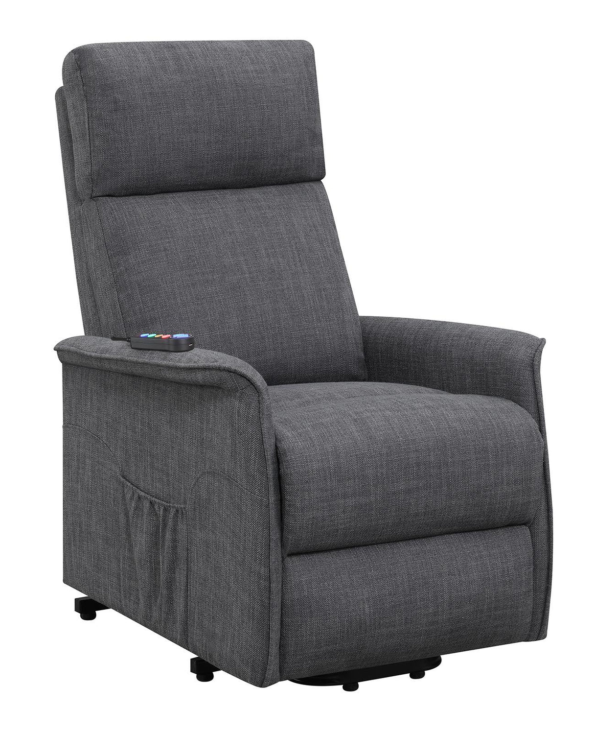 Herrera Power Lift Recliner with Wired Remote Charcoal - 609406P - Luna Furniture