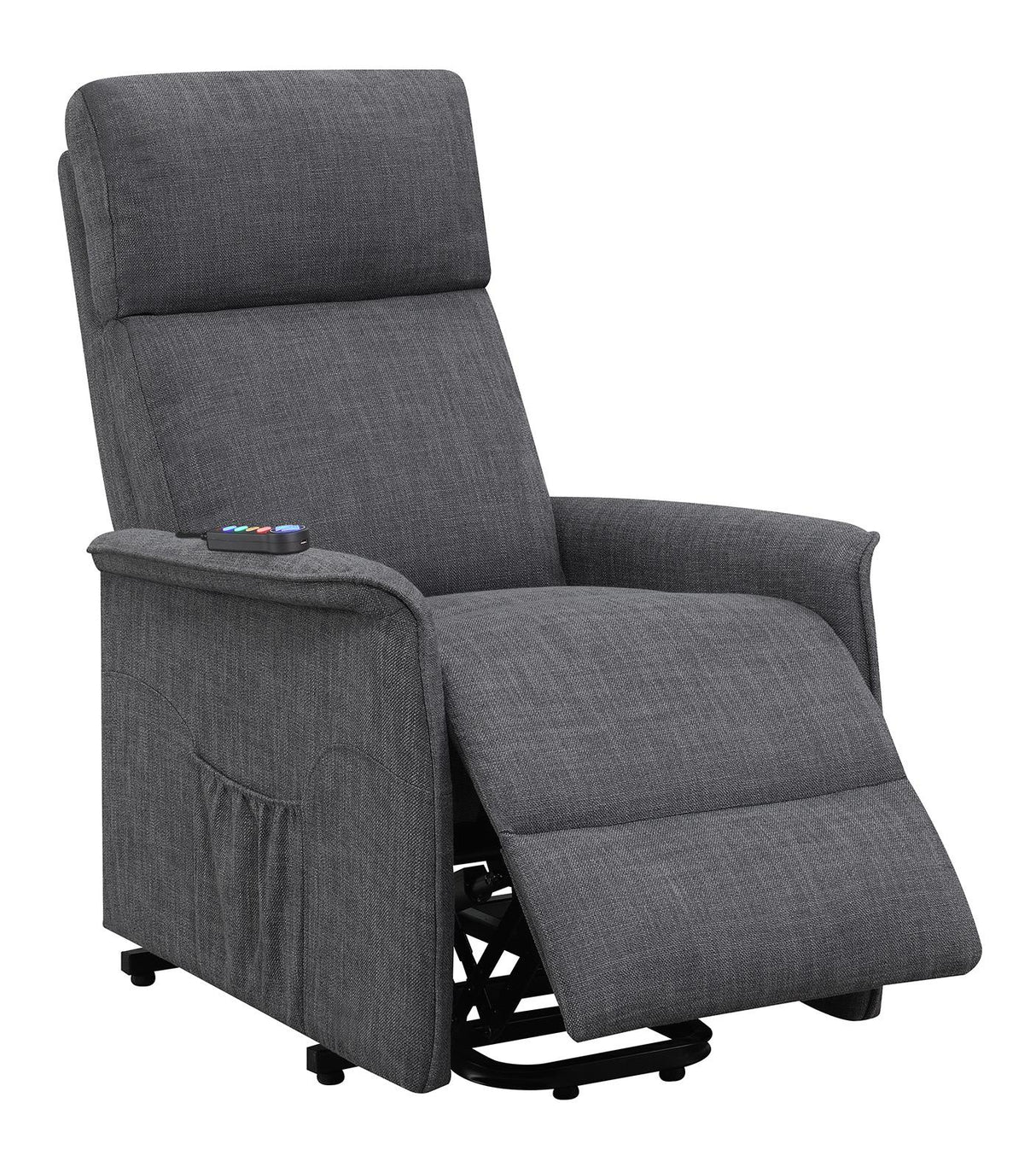 Herrera Power Lift Recliner with Wired Remote Charcoal - 609406P - Luna Furniture