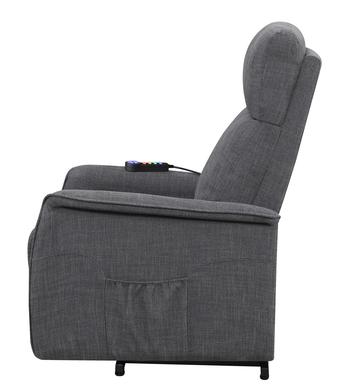 Herrera Power Lift Recliner with Wired Remote Charcoal - 609406P - Luna Furniture