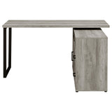 Hertford Gray Driftwood L-shape Office Desk with Storage from Coaster - Luna Furniture