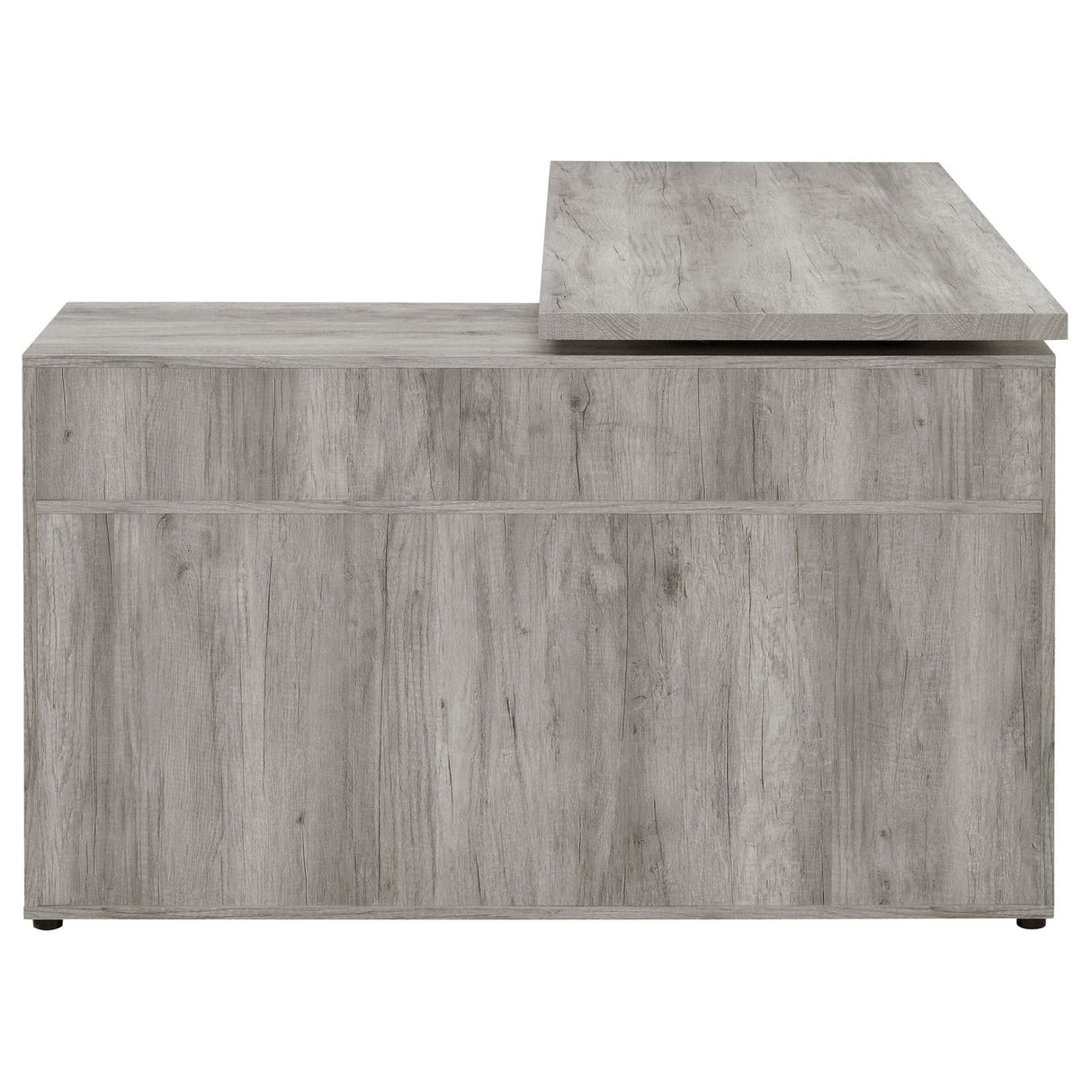 Hertford Gray Driftwood L-shape Office Desk with Storage from Coaster - Luna Furniture