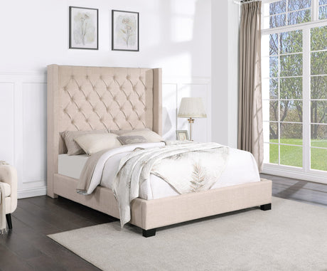 Cedar Beige 6 FT Upholstered King Bed -  Happy Homes - Luna Furniture