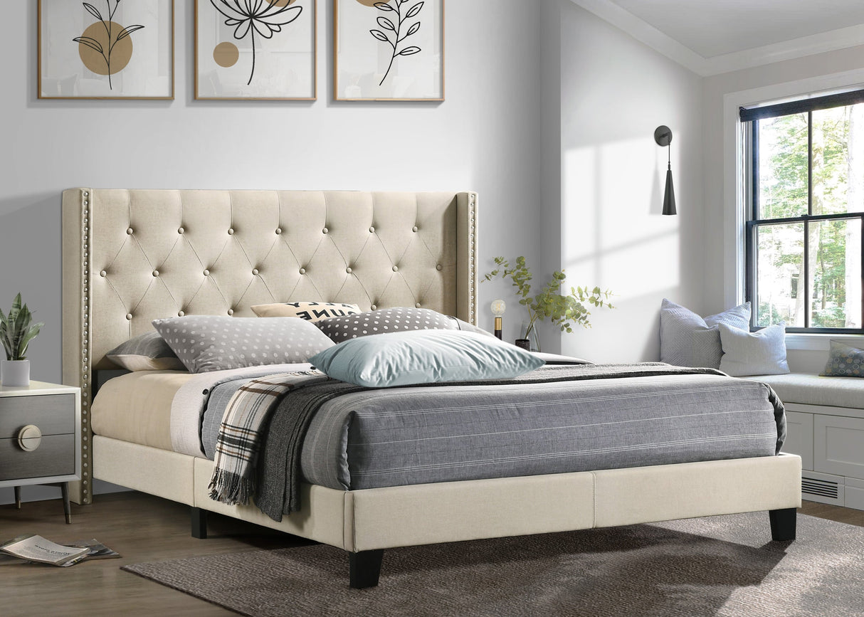 Serenity Beige Full Platform Bed from Happy Homes - Luna Furniture