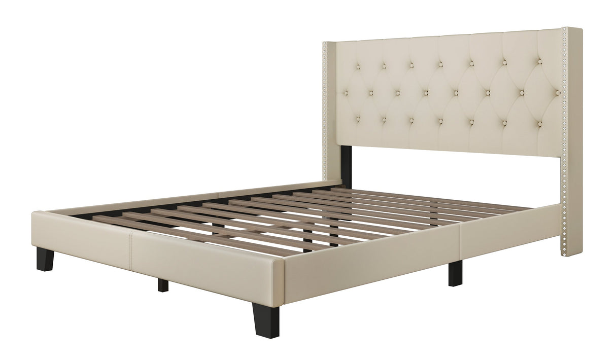 Serenity Beige Full Platform Bed from Happy Homes - Luna Furniture