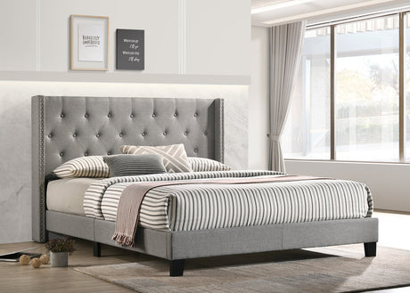 Moonstar Gray Queen Platform Bed - Luna Furniture