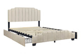 Ridge Beige Full Platform Bed with Side Drawer Storage from Happy Homes - Luna Furniture