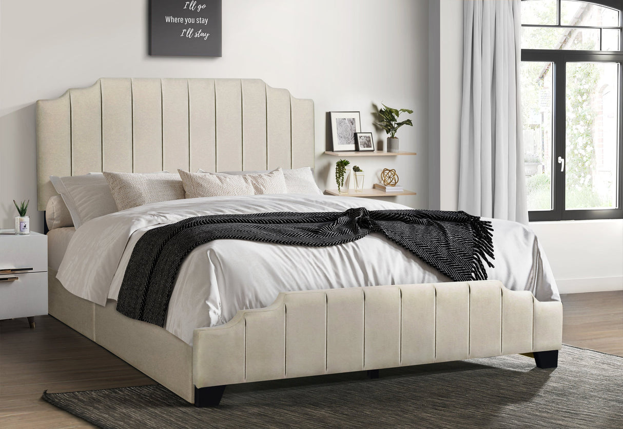 Ridge Beige Full Platform Bed with Side Drawer Storage from Happy Homes - Luna Furniture