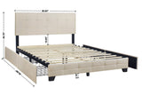 Capitone Beige Full Platform Bed with Side Drawer Storage from Happy Homes - Luna Furniture