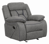 Higgins Overstuffed Upholstered Glider Recliner Grey - 602263 - Luna Furniture