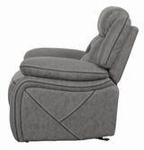 Higgins Overstuffed Upholstered Glider Recliner Grey - 602263 - Luna Furniture