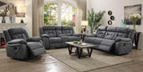 Higgins Pillow Top Arm Motion Loveseat with Console Gray from Coaster - Luna Furniture