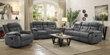 Higgins Pillow Top Arm Motion Loveseat with Console Gray from Coaster - Luna Furniture