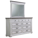 Hillcrest 9-drawer Dresser with Mirror Dark Rum and White from Coaster - Luna Furniture