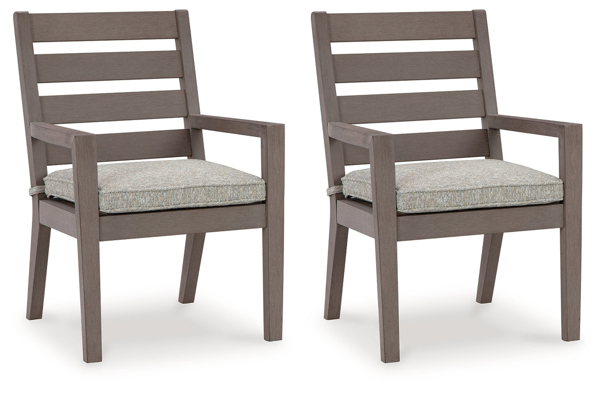 Hillside Barn Gray/Brown Outdoor Dining Arm Chair (Set of 2) - P564-601A - Luna Furniture