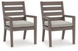 Hillside Barn Gray/Brown Outdoor Dining Arm Chair (Set of 2) - P564-601A - Luna Furniture