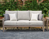 Hillside Barn Gray/Brown Outdoor Sofa with Cushion from Ashley - Luna Furniture