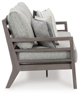 Hillside Barn Gray/Brown Outdoor Sofa with Cushion from Ashley - Luna Furniture