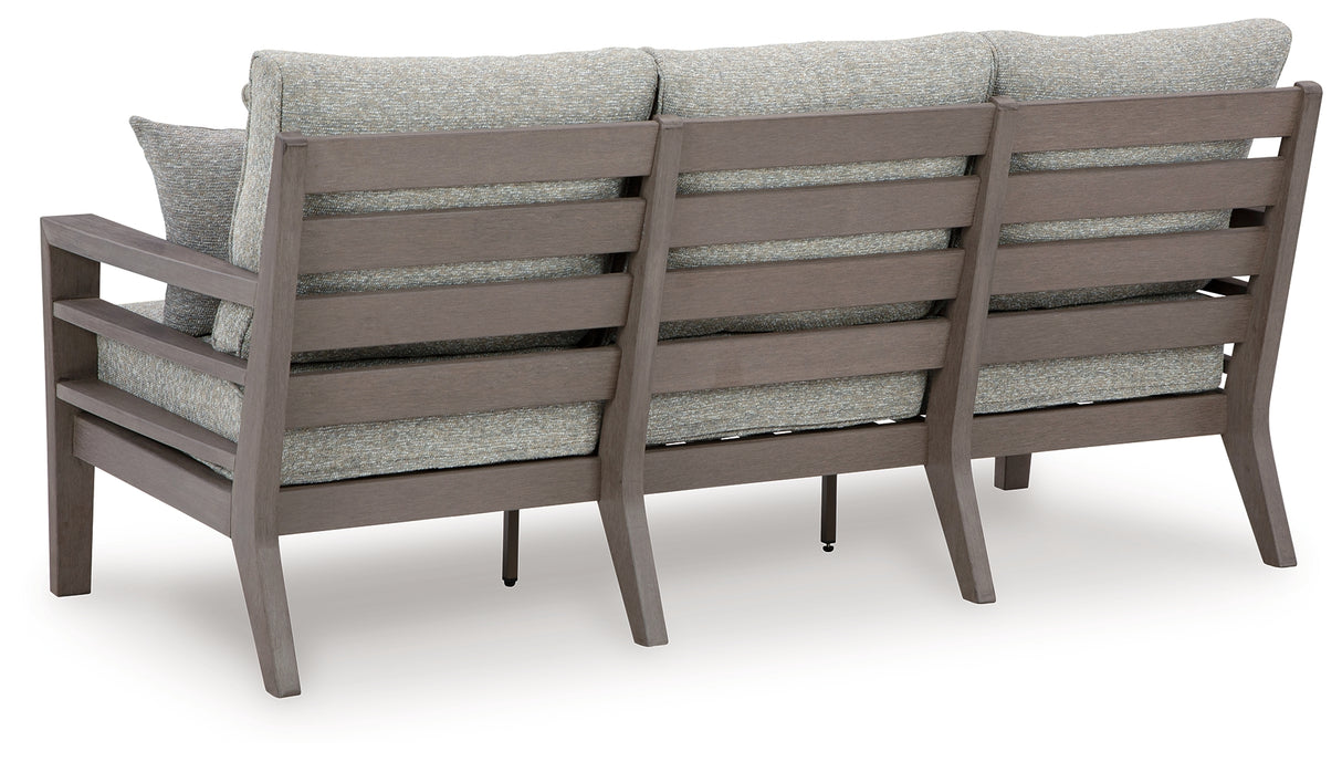 Hillside Barn Gray/Brown Outdoor Sofa with Cushion from Ashley - Luna Furniture