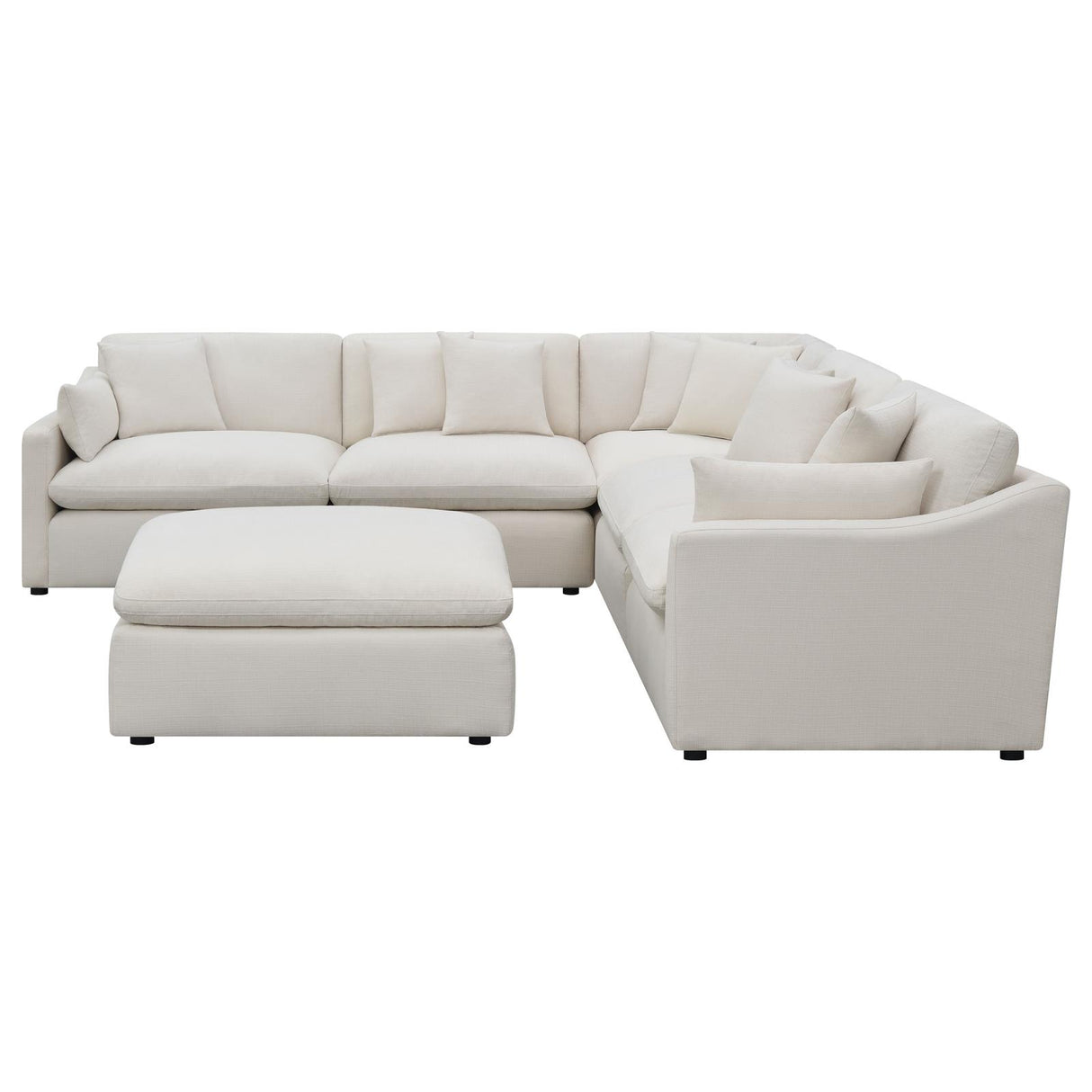 Hobson 6-piece Reversible Cushion Modular Sectional Off-White from Coaster - Luna Furniture