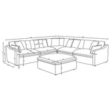 Hobson 6-piece Reversible Cushion Modular Sectional Off-White from Coaster - Luna Furniture