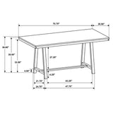 Hollis Brown/White 5-Piece Rectangular Counter Height Dining Set from Coaster - Luna Furniture