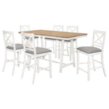 Hollis Brown/White 7-Piece Rectangular Counter Height Dining Set from Coaster - Luna Furniture