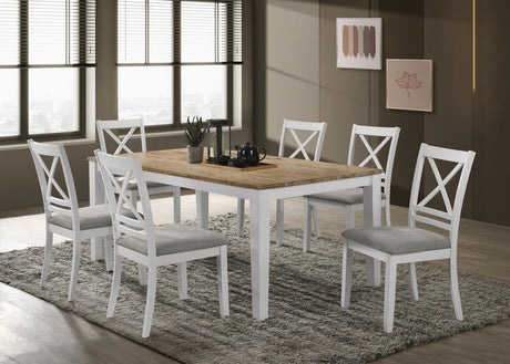 Hollis Brown/White 7-Piece Rectangular Dining Set from Coaster - Luna Furniture