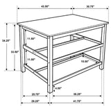 Hollis Kitchen Island Counter Height Table with Pot Rack Brown and White from Coaster - Luna Furniture